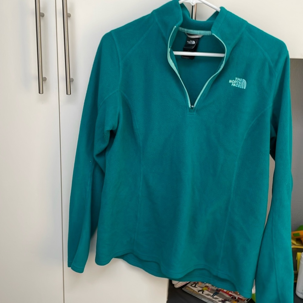 The north face fleece teal green large